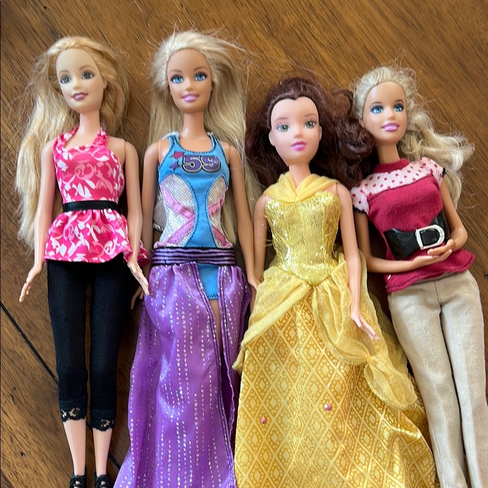 Barbie Fashion Doll Set with Pink, Purple, and Yellow Outfits